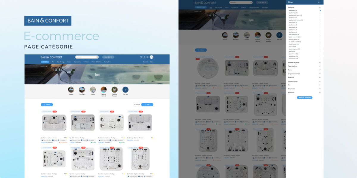 Bain et confort e-commerce réalisation page catégorie