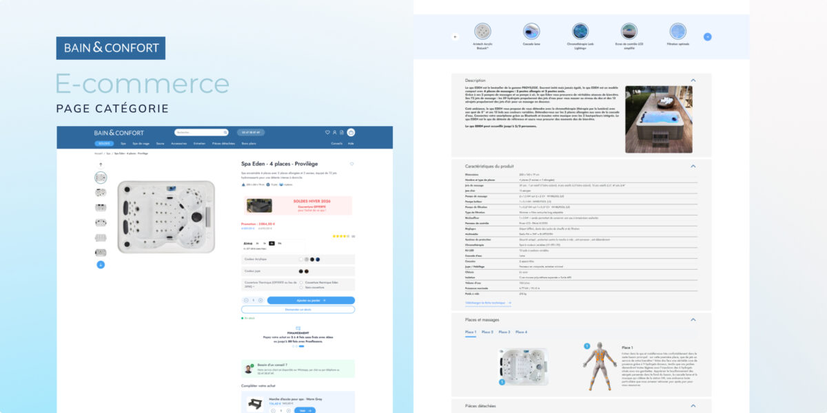 Bain et confort e-commerce réalisation page produit