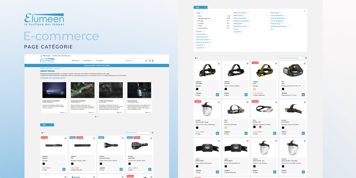 Elumeen e-commerce réalisation page catégorie Magento 2 Hyvä 