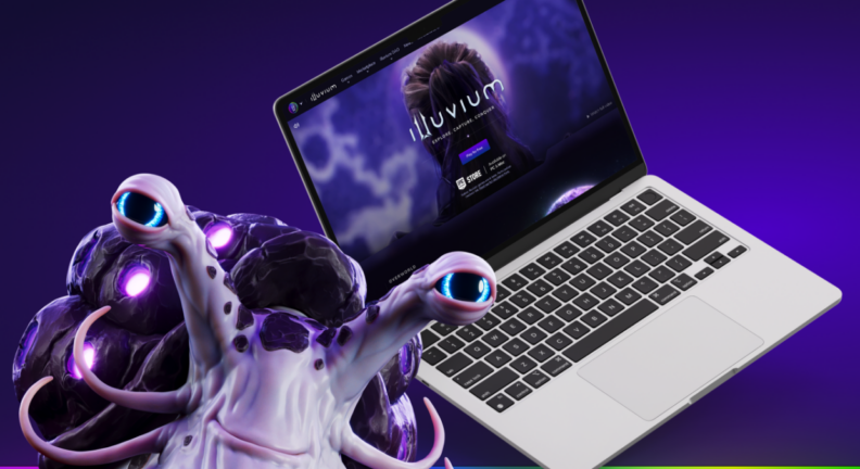 UI Design site Illuvium – homepage et GameHub Web3 conçu par Pixellescence