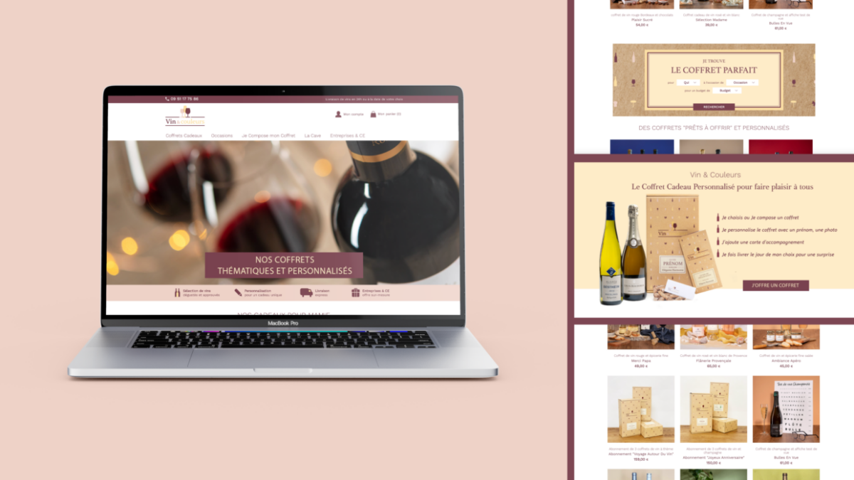 Site e-commerce Vins et Couleurs – design et développement par Pixellescence Caen